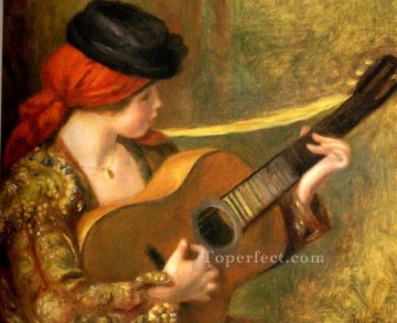 young spanish woman with a guitar Pierre Auguste Renoir Oil Paintings